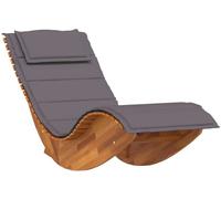 vidaXL Chaise longue à bascule avec support en bois massif d'acacia