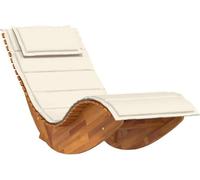 vidaXL Chaise longue à bascule – support en bois massif d'acacia avec coussin