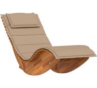 vidaXL Chaise longue à bascule avec support en bois massif d'acacia