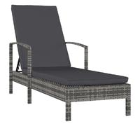 vidaXL Chaise Longue Accoudoirs Gris