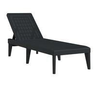vidaXL Chaise longue 186x60x29 cm – PP, dossier réglable, anthracite