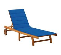 Vidaxl Chaise longue avec coussin - Acacia