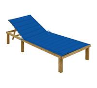 VidaXL Chaise Longue avec Coussin - Bleu Royal