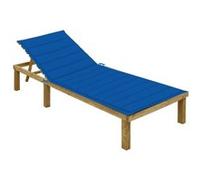 vidaXL Chaise longue avec support bleu royal Bois de pin imprégné