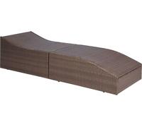 vidaXL Chaise longue avec coussin en poly rotin brun
