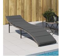 vidaXL Chaise longue avec coussins 55x199x50 cm poly rotin inclinable Gris