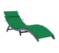 VIDAXL Chaise longue avec coussin - Gris/Acacia