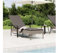 vidaXL Chaise longue avec support Gris Poly rotin