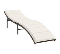 vidaXL Chaise longue avec coussin Marron 55x199x50 cm Poly rotin