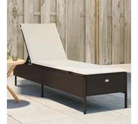 vidaXL Chaise longue avec support Marron Poly rotin