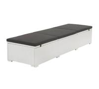 vidaXL Bain de soleil avec support Poly rotin Blanc 195x60x68 cm
