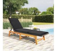 vidaXL Chaise longue avec coussins en rotin synthétique et bois massif d'acacia