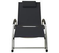 vidaXL Chaise longue avec coussin Textilène noir