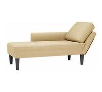 vidaXL Chaise longue avec coussin tissu en velours côtelé gris-vert, canapé-lit, chaise de détente, chaise longue 4009819 Beige G