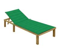vidaXL Chaise longue avec coussin vert