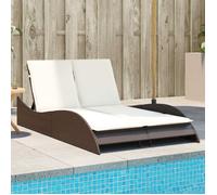 vidaXL Chaise Longue avec Coussins, Lit de Repos avec Dossier Réglable, Bain de Soleil, Meuble de Jardin Extérieur, Moderne, 368288