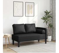 vidaXL Chaise longue 4007563 avec coussins similicuir Noir