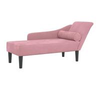 vidaXL Chaise longue 4007591, Rose velours avec coussins, canapé rembourré 2 places
