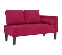 vidaXL Chaise Longue avec Coussins Rouge Bordeaux Velours