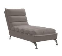Vidaxl Chaise Longue Avec Coussins Taupe Tissu
