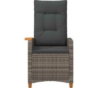 vidaXL Chaise longue avec plateau 62 x 64 x 112 cm Poly-rotin