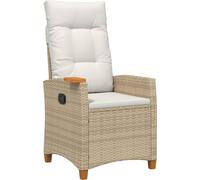 vidaXL Chaise longue avec plateau 62 x 64 x 112 cm Poly-rotin