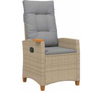 vidaXL Chaise longue avec plateau 62 x 64 x 112 cm Poly-rotin