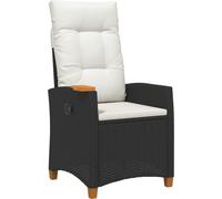 vidaXL Chaise longue avec plateau 62 x 64 x 112 cm Poly-rotin