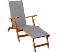 vidaXL Chaise longue avec repose-pieds et support en bois massif d'acacia