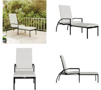 vidaXL Chaise longue avec repose-pieds PE Rattan Noir - Chaise longue - Bain de soleil - Chaise longue - Chaise de jardin