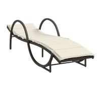 vidaXL Chaise longue avec support Marron 60x199x42 cm Poly rotin