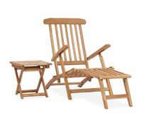 VidaXL Chaise longue avec table Bois de teck