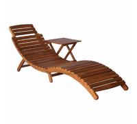 vidaXL Chaise Longue avec Table - Marron
