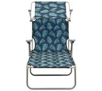 vidaXL Chaise longue avec toit en acier à motifs de feuilles