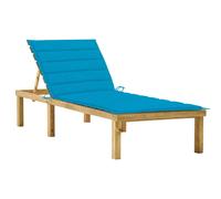 vidaXL Chaise longue - Bois de pin imprégné et coussin