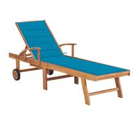 VidaXL Chaise longue bois de teck - Bleu