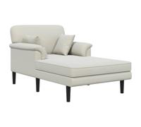 vidaXL Chaise Longue Crème Velours
