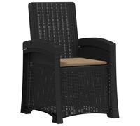vidaXL Chaise longue de jardin inclinable aspect rotin PP anthracite/taupe