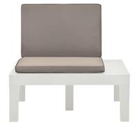 vidaXL Chaise longue de jardin avec coussin d'assise Plastique blanc