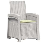 vidaXL Chaise longue de jardin imitation rotin, blanc et crème, en PP