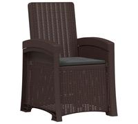 vidaXL Chaise longue de jardin imitation rotin, marron et anthracite, PP