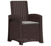 vidaXL Chaise longue de jardin imitation rotin, marron et gris clair, en PP