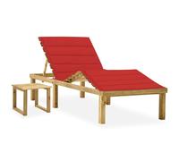 vidaXL Chaise Longue de Jardin - Rouge