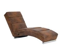 vidaXL Chaise Longue de Massage sans Adaptateur Secteur Mobilier de Salle de Séjour Meuble de Salon Chaise de Salon Chambre à Coucher Maison Intérieur Marron Similicuir Daim