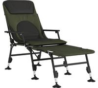 vidaXL Chaise longue de pêche avec pieds réglables en boue, pliable, verte