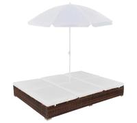 VidaXL Chaise longue d'extérieur Marron