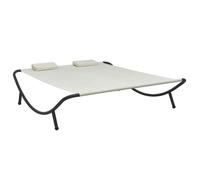 vidaXL Chaise longue d'extérieur Tissu Crème 48074