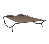 vidaXL Chaise longue d'extérieur Tissu Marron 48075