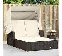 vidaXL Chaise Longue Double Auvent