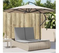 vidaXL Chaise longue double avec coussins beige résine tressée 368093